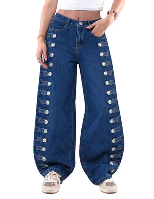 Jeans relaxed barrel para mujer