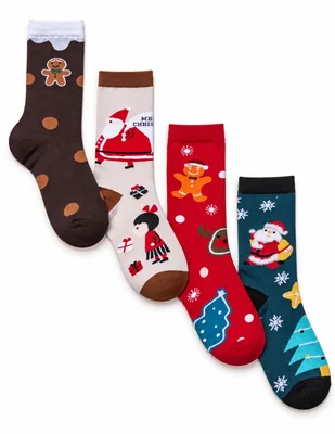 Calcetín de algodón para mujer 4 pares