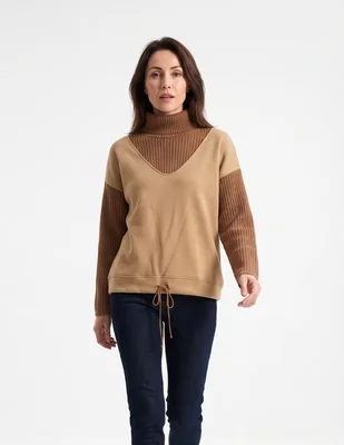 Sudadera con acanalado para mujer