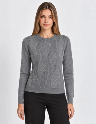 Suéter cuello redondo para mujer