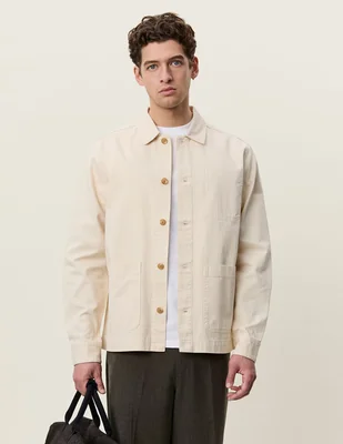 Sobrecamisa casual de algodón manga larga para hombre