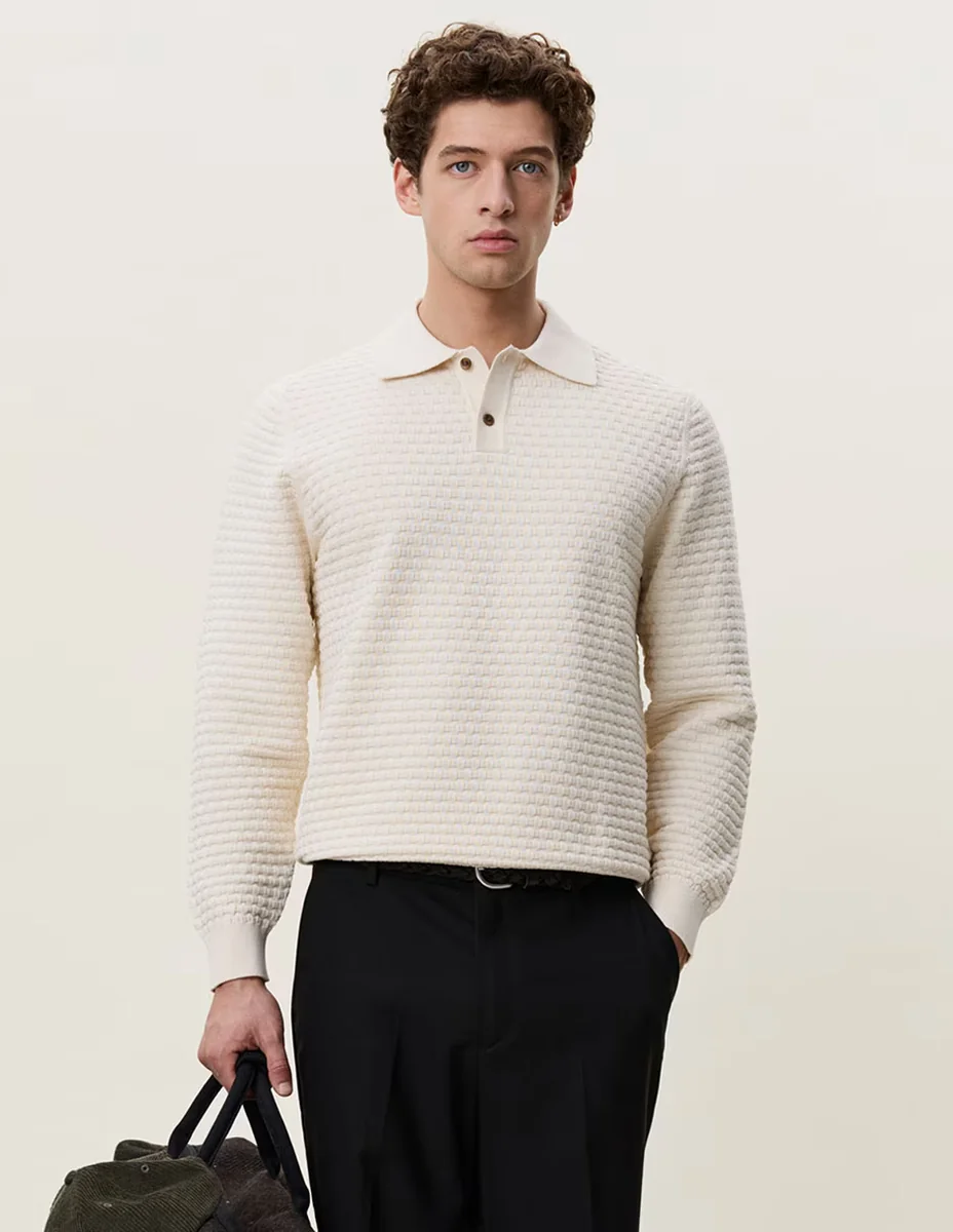 Suéter cuello polo para hombre