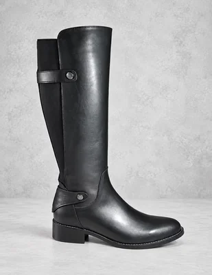 Bota abajo de la rodilla de piel para mujer