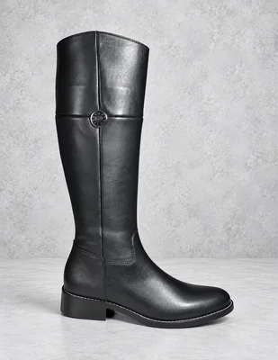 Bota abajo de la rodilla de piel para mujer