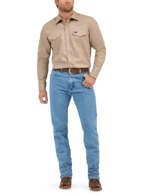 Camisa Wrangler Corte Vaquero Manga Larga Khaki Talla S