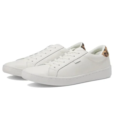 Tenis Keds Ace Leather Leo blanco y café mujer