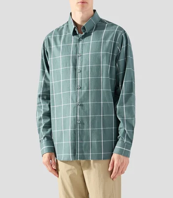 Camisa a cuadros manga larga Hombre