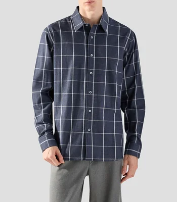 Camisa a cuadros manga larga Hombre
