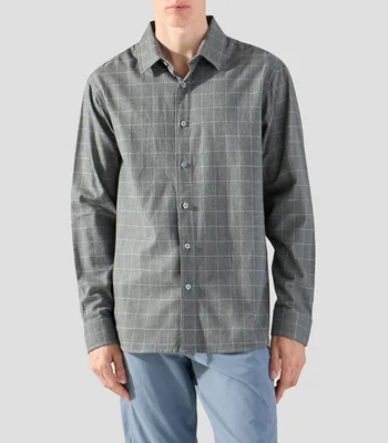 Camisa a cuadros manga larga Hombre