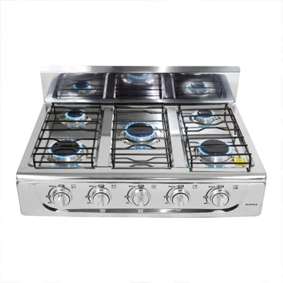 Parrilla de Gas Super Flama - Supra 5Q TA 5 Quemadores Acero Plateado ORTY
