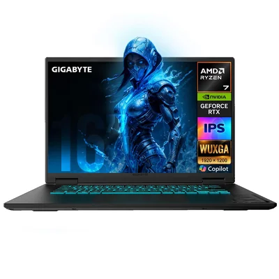 Laptop Ia Pc Gamer Gigabyte Gaming A16 Rtx 5060 8gb Ryzen 7 260 Npu 16gb Ddr5 Ssd 1tb 16' Wuxga 165hz Windows 11 Teclado Ingles