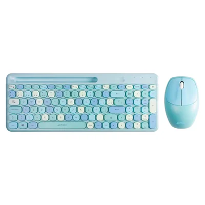Teclado y Mouse Acteck Creator Chic Colors Inalámbrico Usb 2.4ghz Delgado Azul