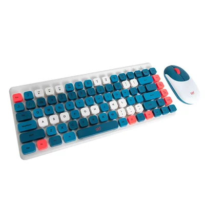 Kit Teclado y Mouse para Computadora STF Viva color Azul