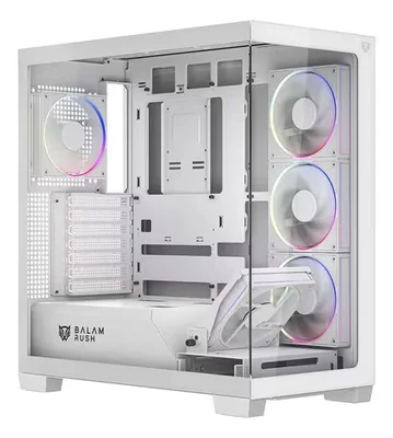 Gabinete Balam Rush Tank Polar 7900 Blanco Atx 5vent Argb Usb-c Cristal S/fuente Br-941488