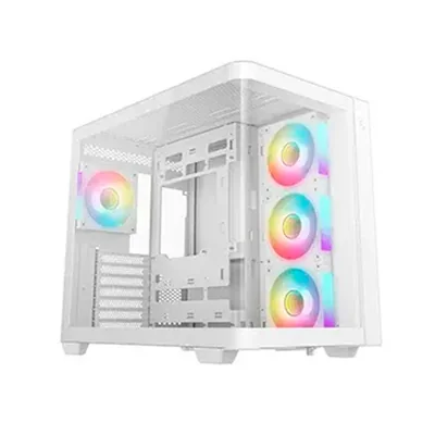 Gabinete Deepcool Cg530u 4f Blanco Atx Sin Fuente Con Cristal Templado