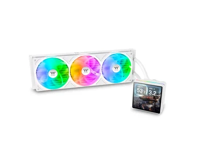 Enfriamiento Liquido Thermaltake Blanco Th360 V3 Ultra Argb Sync Aio 120mm Con Display Lcd