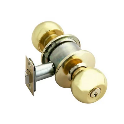 Cerradura Pomo Cilindrico Phillips Recamara Laton Brillante Gamma Doble