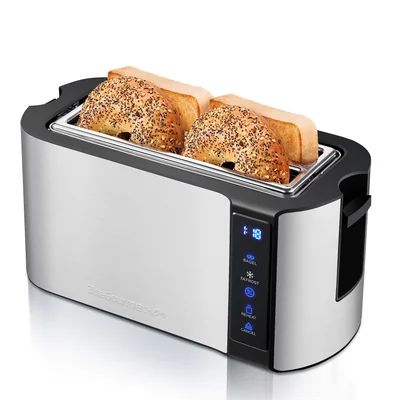 Tostadora Elite Gourmet Ect5322 Ranura Larga Para 4 Rebanadas Acero Inoxidable - Venta Internacional.