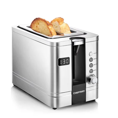 Tostadora Chefman Digital de Acero Inoxidable 2 Rebanadas - Venta Internacional