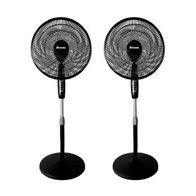 Set 2 Ventilador De Pedestal 5 Aspas 16 Pulg 3 Velocidades
