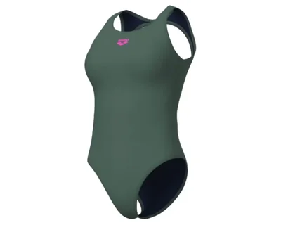 Traje De Baño Natación Arena Feel Solid Verde Mujer 010648-6