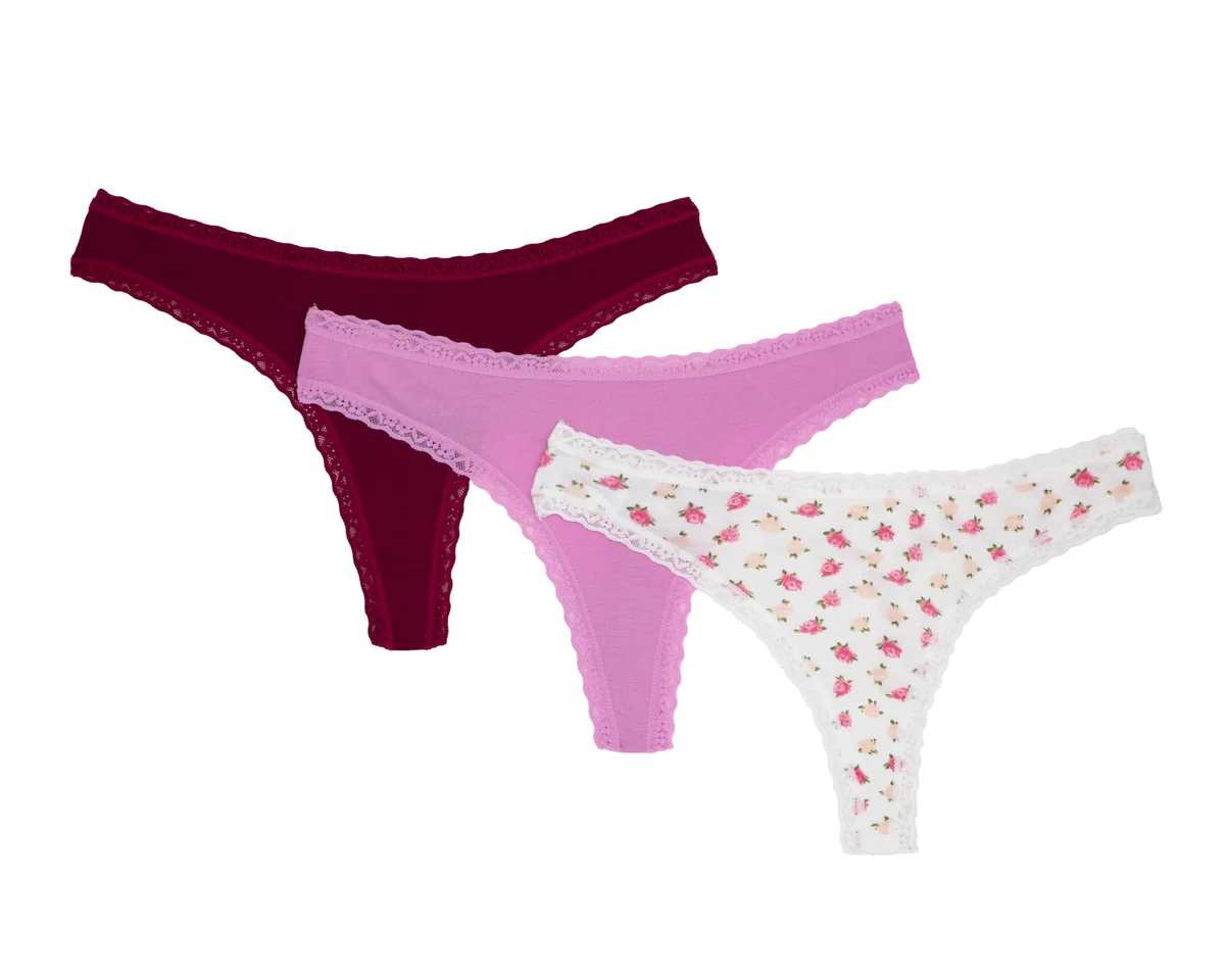 Tanga de Encaje Lovest para Mujer 3 Piezas