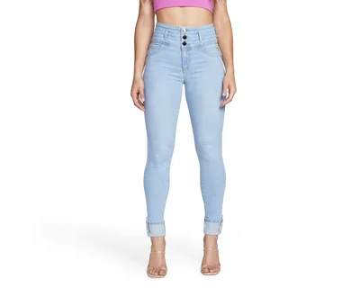 Jeans Mezclilla Mujer Super Skinny Colombiano Push Up Buenissima Seven Jeans
