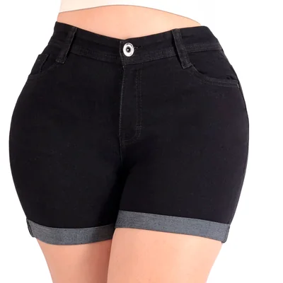Short Sea Brazil Negro de Mezclilla Strech para Mujer