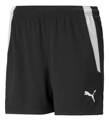 Short Puma Teamliga Dama Ligero Y Transpirable Negro Liso Xs