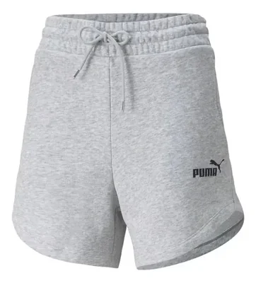 Short Puma Ess 5 High Waist Dama Ajuste Cómodo Gris Liso Xs