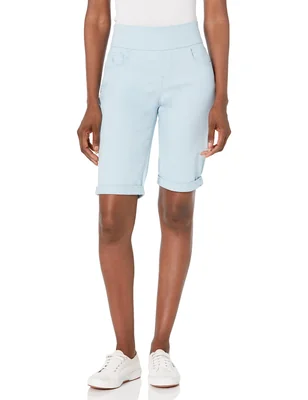 Bermuda Gloria Vanderbilt Amanda Para Mujer Color Cielo Pálido Talla 12 - Venta Internacional.