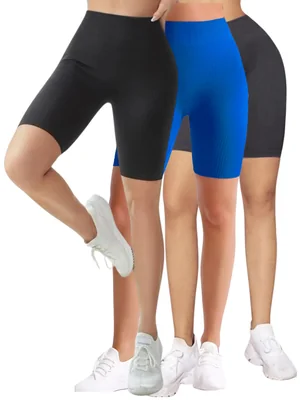 Set De 3 Short Biker Mujer Shores Deportivos Sh-041-px3 Variedad De Colores Dama Chort Gym
