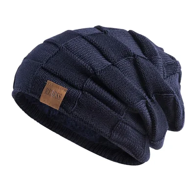 Gorro Redess Azul Marino De Punto Grueso Para Invierno - Venta Internacional.