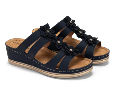Sandalias Confort Lady Sun Conforto Azul Marino para Mujer