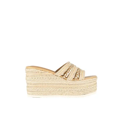 Alpargata Plataforma Sandalia Yute Moda Mujer Walki Verona Beige