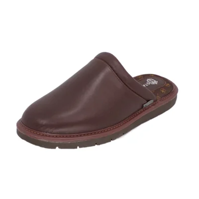 Pantuflas De Piel Salto De Cama Para Hombre Marca Stahl Modelo 1810 Color Moka