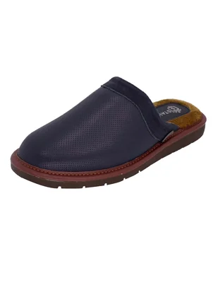 Pantuflas de Piel Salto de Cama para Hombre Stahl 4750 color Azul