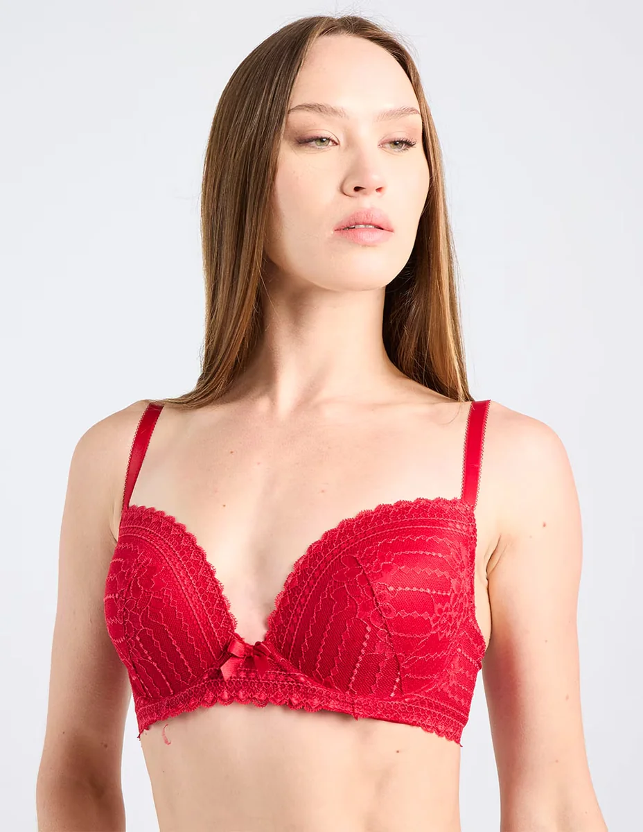 Brassiere demi ETAM copa preformada para mujer 36E Rojo carmín