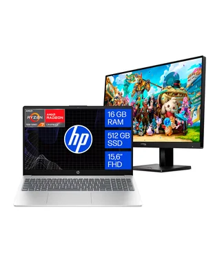 Laptop fc0372la + Monitor HyperX Omen 24 G2 15.6 pulgadas Full HD AMD Ryzen 7 Integradas 16 GB RAM 512 GB