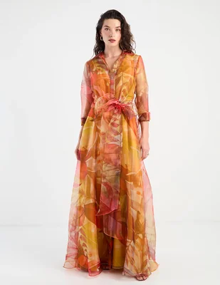 Vestido maxi de fiesta escote V