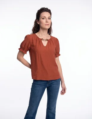 Blusa manga corta para mujer