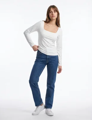 Blusa manga larga para mujer