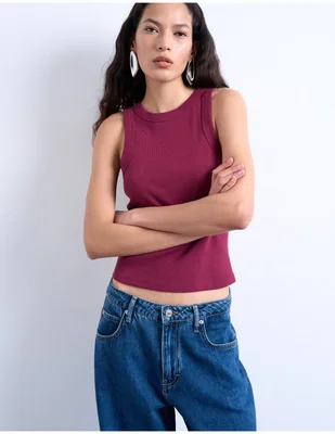 Top cuello redondo tirante ancho