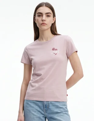 Playera manga corta cuello redondo para mujer