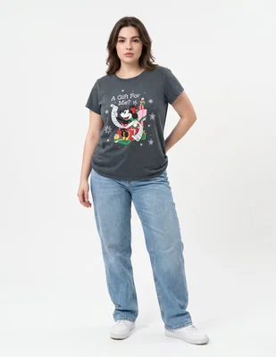 Playera manga corta cuello redondo para mujer
