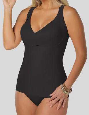 Camiseta tipo faja con compresión media para mujer