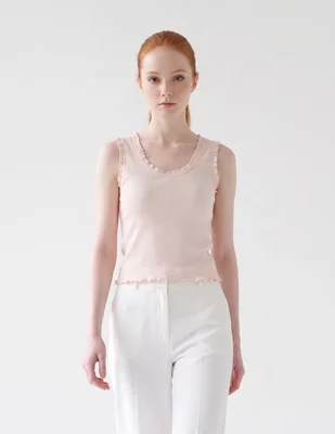 Top cuello redondo tirante ancho