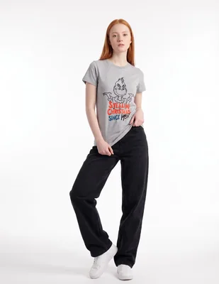Playera manga corta cuello redondo para mujer