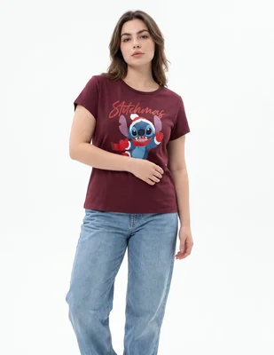 Playera manga corta cuello redondo para mujer