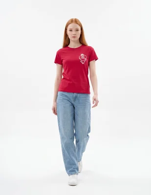 Playera manga corta cuello redondo para mujer